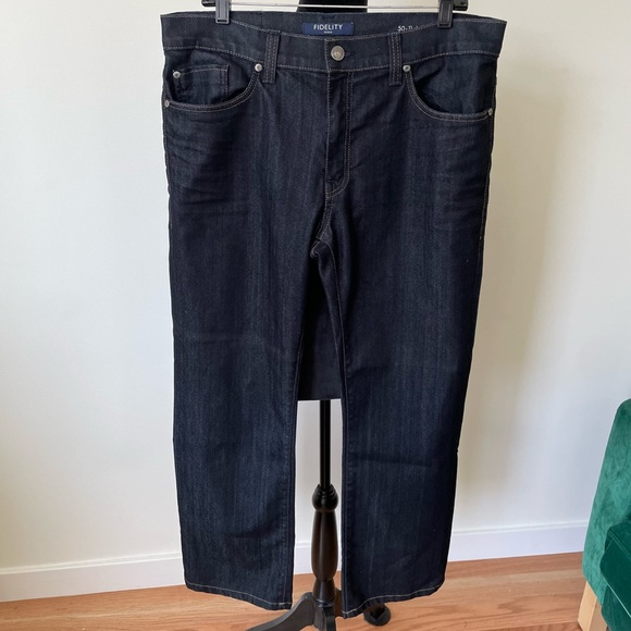 Fidelity Denim 50-11 Blue Revolution Rinse Relaxed Straight Fit Jeans EUC Sz 36 - Picture 4 of 10